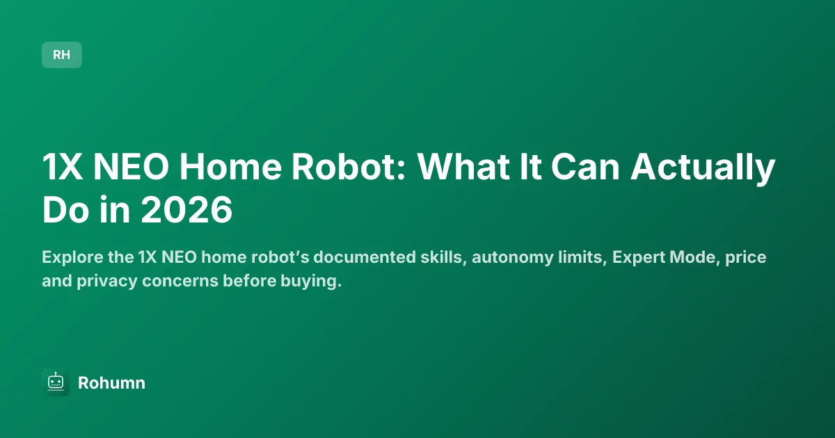 1X NEO Home Robot: What It Can Actually Do in 2026